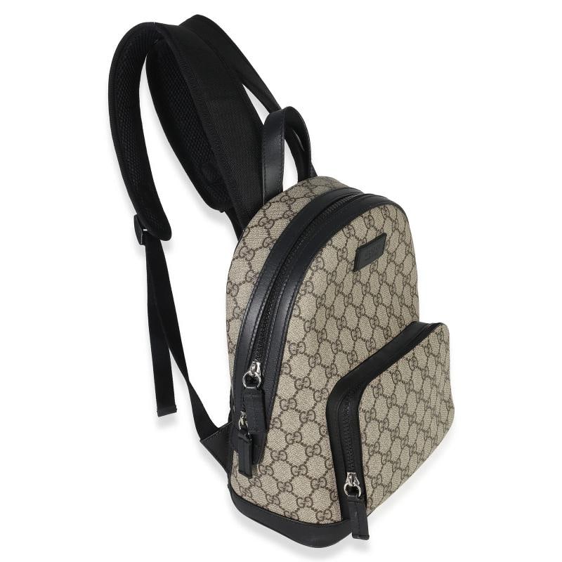 Gucci Black Beige GG Supreme Canvas Eden Small Backpack - 8