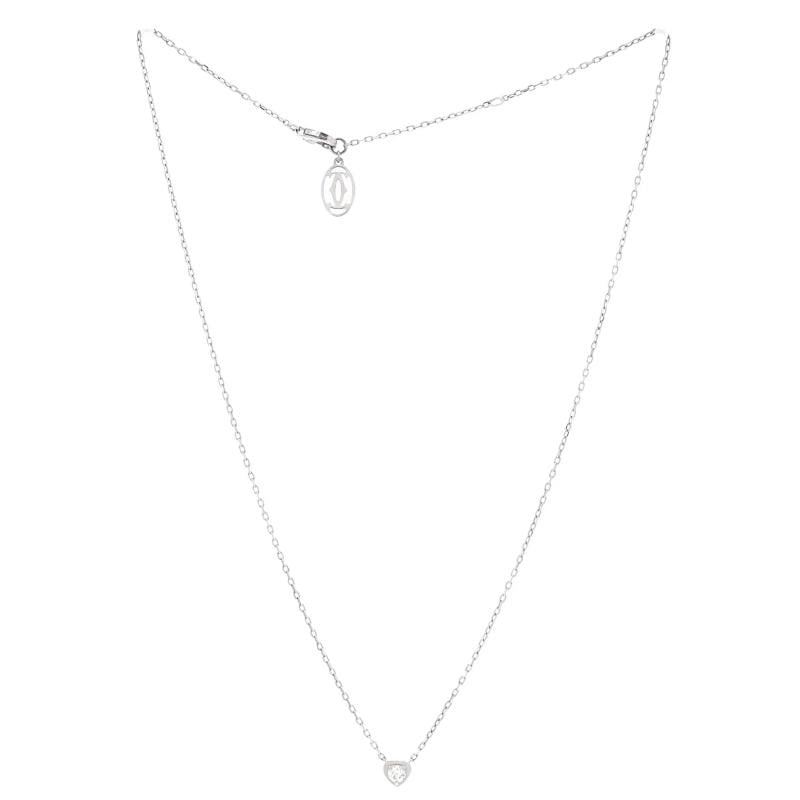 Cartier D'Amour Heart Pendant Necklace 18K White Gold with Diamond - 2