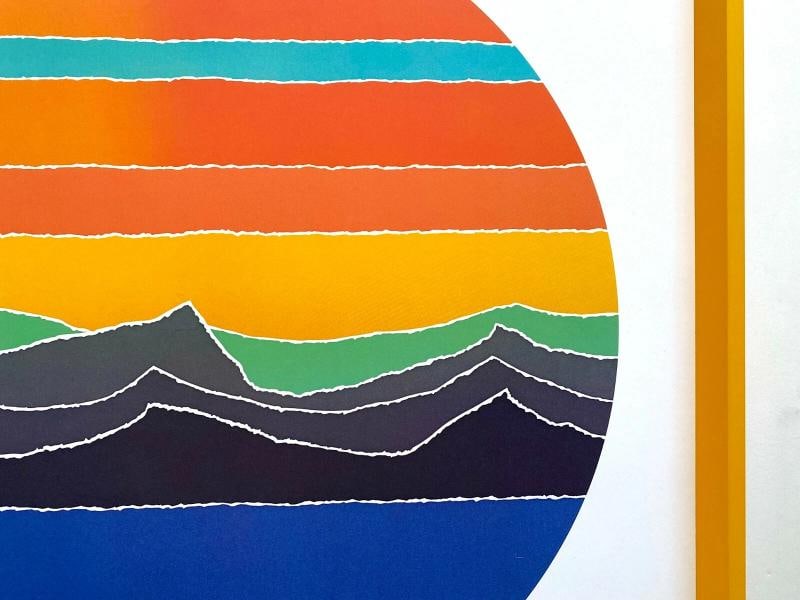 ARTHUR SECUNDA RARE VINTAGE FRAMED MODERNIST LITHOGRAPH PRINT "ROUNDSCAPE" 1981 - 10