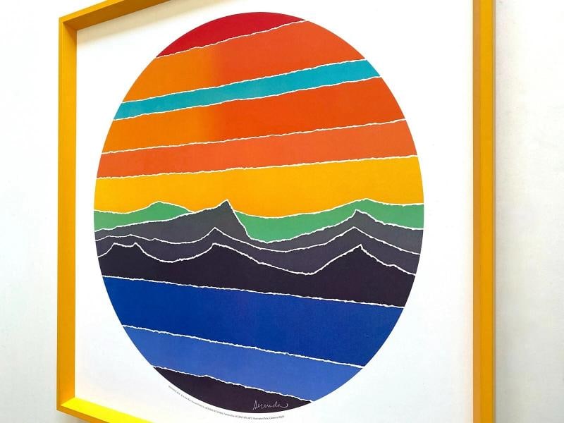 ARTHUR SECUNDA RARE VINTAGE FRAMED MODERNIST LITHOGRAPH PRINT "ROUNDSCAPE" 1981 - 11