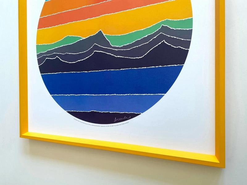 ARTHUR SECUNDA RARE VINTAGE FRAMED MODERNIST LITHOGRAPH PRINT "ROUNDSCAPE" 1981 - 12