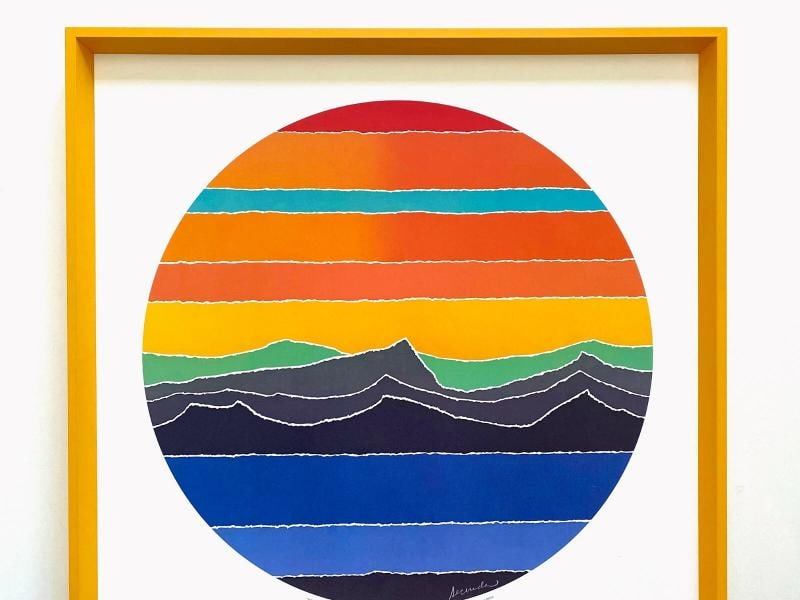 ARTHUR SECUNDA RARE VINTAGE FRAMED MODERNIST LITHOGRAPH PRINT "ROUNDSCAPE" 1981 - 2
