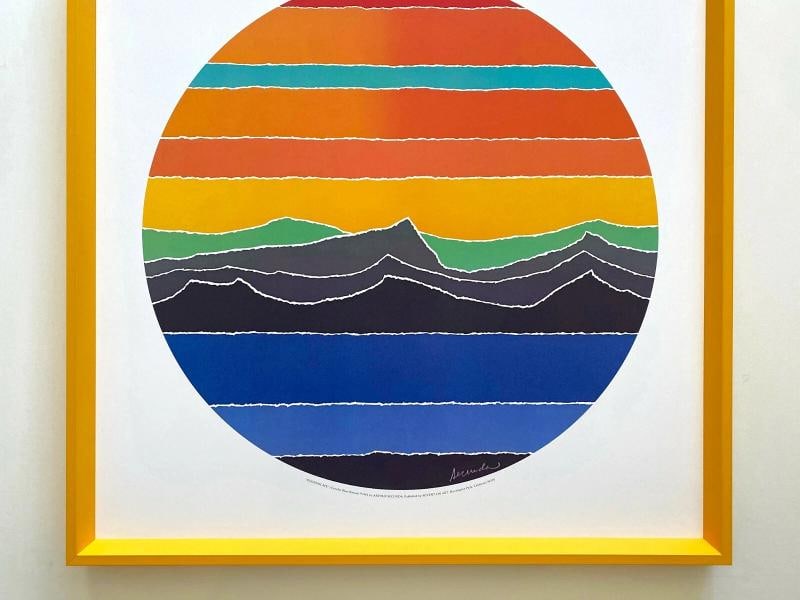 ARTHUR SECUNDA RARE VINTAGE FRAMED MODERNIST LITHOGRAPH PRINT "ROUNDSCAPE" 1981 - 3