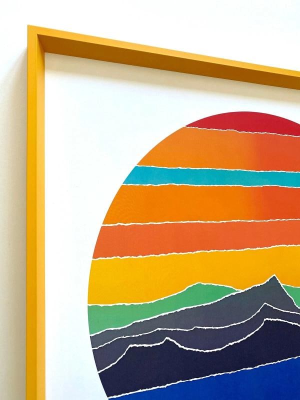 ARTHUR SECUNDA RARE VINTAGE FRAMED MODERNIST LITHOGRAPH PRINT "ROUNDSCAPE" 1981 - 5