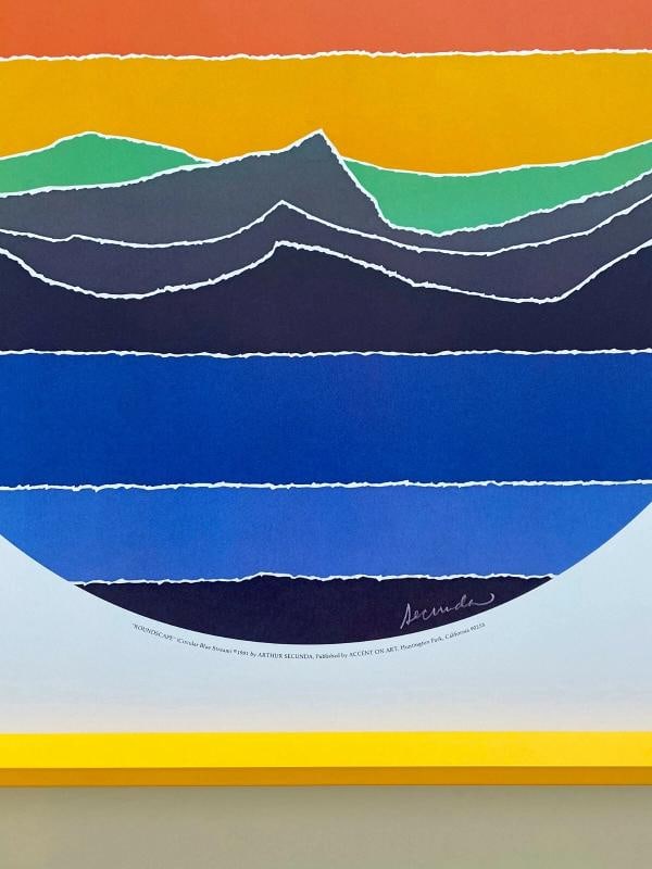 ARTHUR SECUNDA RARE VINTAGE FRAMED MODERNIST LITHOGRAPH PRINT "ROUNDSCAPE" 1981 - 7