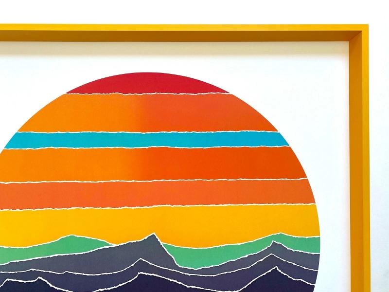 ARTHUR SECUNDA RARE VINTAGE FRAMED MODERNIST LITHOGRAPH PRINT "ROUNDSCAPE" 1981 - 8