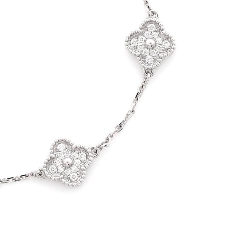 Van Cleef & Arpels Sweet Alhambra 6 Motifs Bracelet 18K White Gold and Diamonds - 3