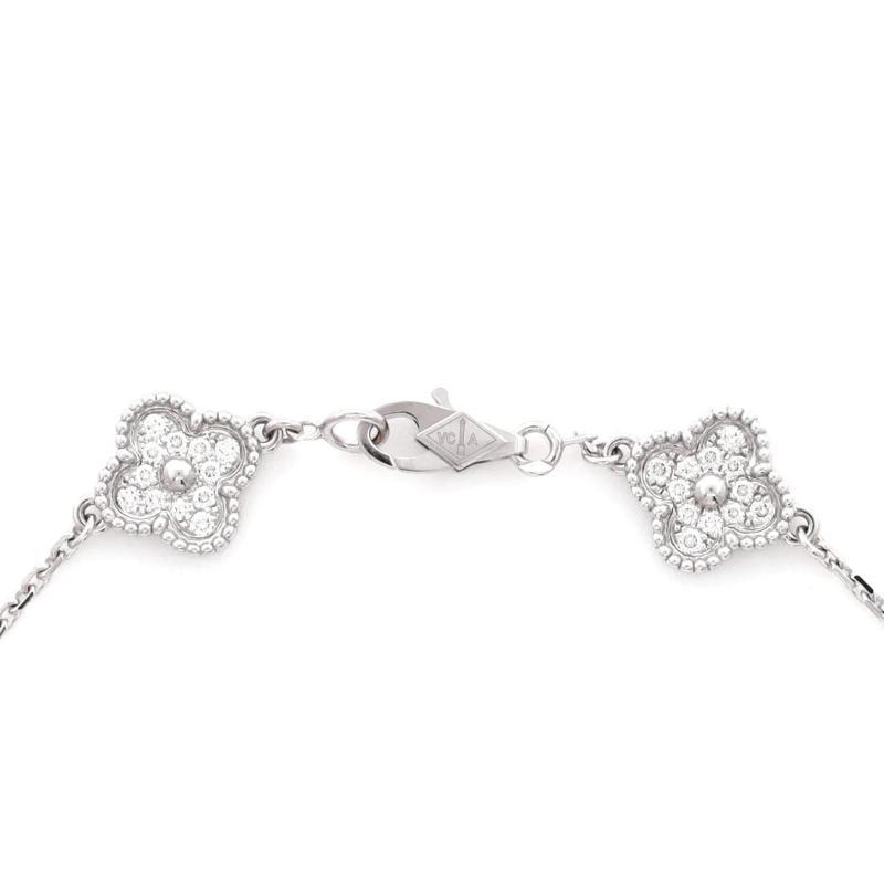 Van Cleef & Arpels Sweet Alhambra 6 Motifs Bracelet 18K White Gold and Diamonds - 4