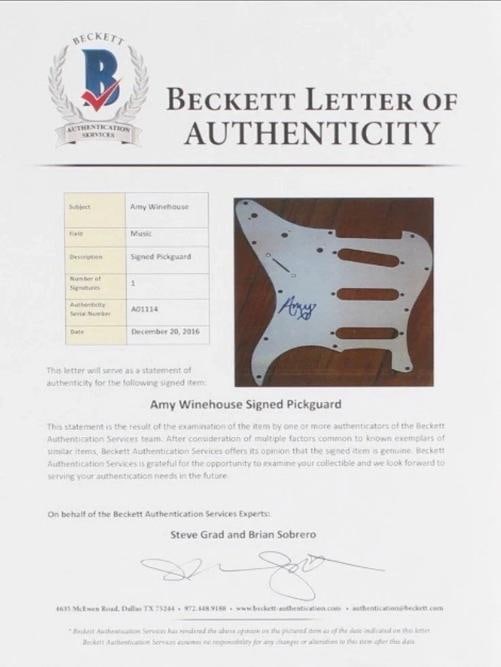 Amy Winehouse Signed Custom Guitar (BECKETT & JSA LOA) - 5