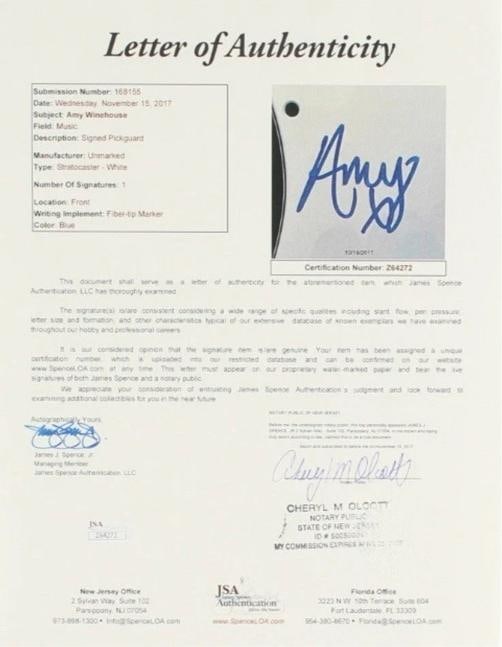 Amy Winehouse Signed Custom Guitar (BECKETT & JSA LOA) - 6