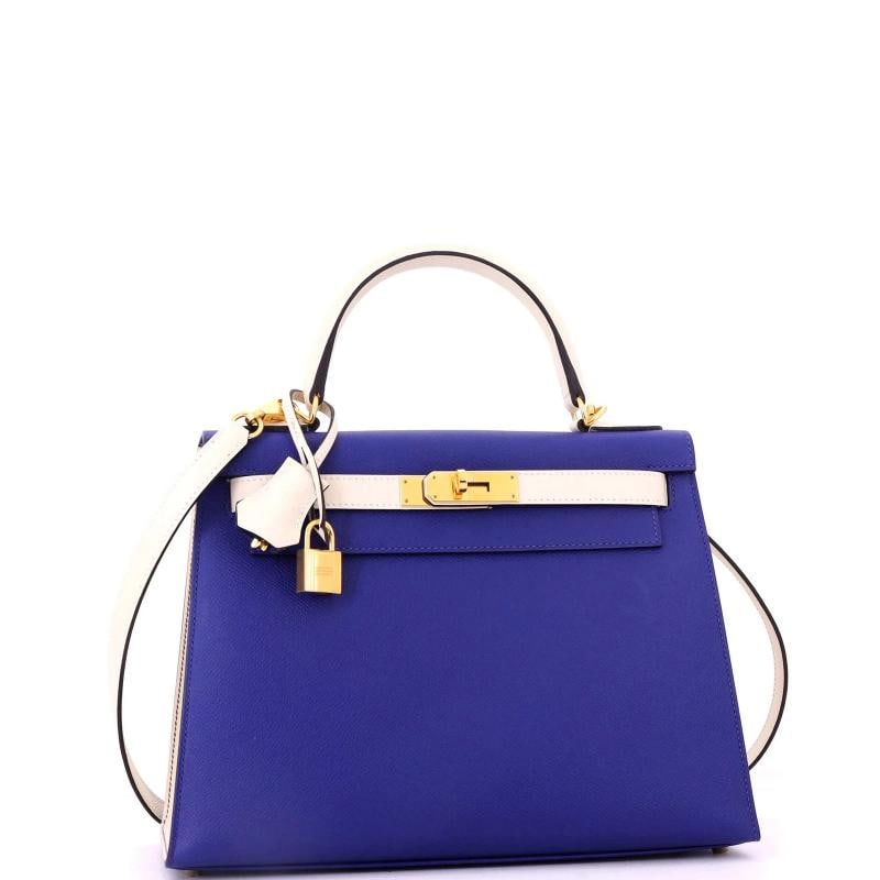 Hermes Kelly Handbag Bicolor Epsom with Gold Hardware 28 - 2
