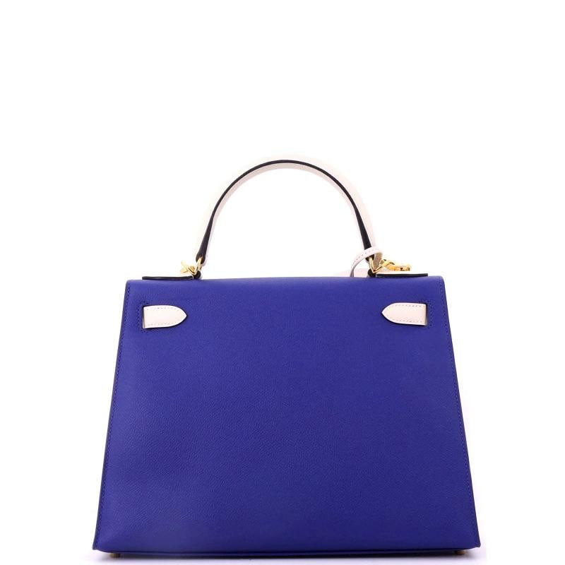 Hermes Kelly Handbag Bicolor Epsom with Gold Hardware 28 - 3