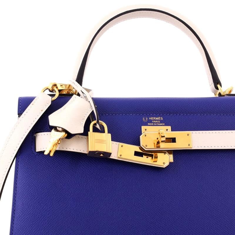 Hermes Kelly Handbag Bicolor Epsom with Gold Hardware 28 - 6