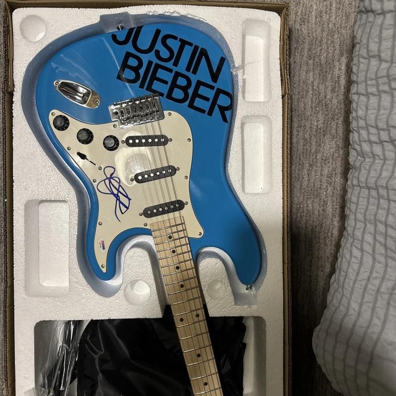 Justin Bieber Signed Guitar (PSA COA) - 5