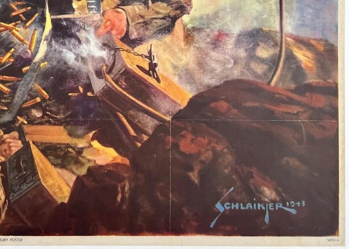 Original Vintage WWII Poster HERE'S YOUR INFANTRY - BUY THAT EXTRA BOND USA OL - 5