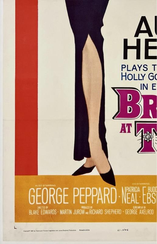 Original Vintage Movie Poster BREAKFAST AT TIFFANY'S Hepburn Rooney Classic OL - 4