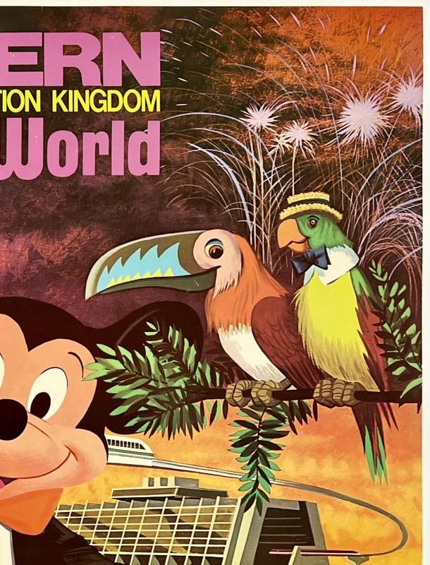 Original Vintage Poster FLY EASTERN AIRLINES WALT DISNEY WORLD Airline Travel OL - 3