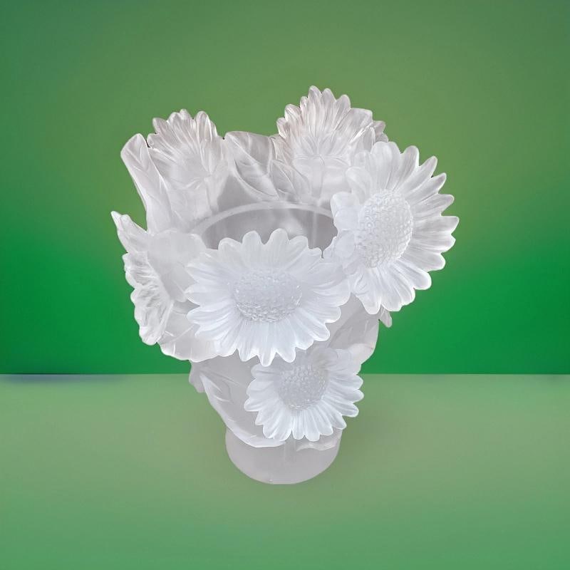 Xl Clear Nancy Daum Style Sunflower Vase H9Ã¢â‚¬Â Heavy Art Gla - 12