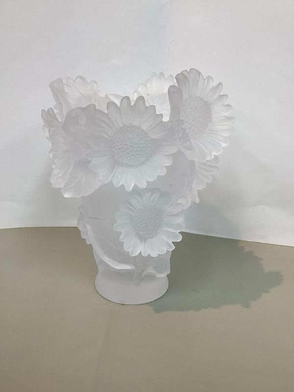 Xl Clear Nancy Daum Style Sunflower Vase H9Ã¢â‚¬Â Heavy Art Gla - 7