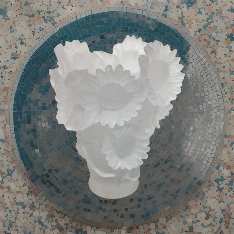 Xl Clear Nancy Daum Style Sunflower Vase H9Ã¢â‚¬Â Heavy Art Gla - 9