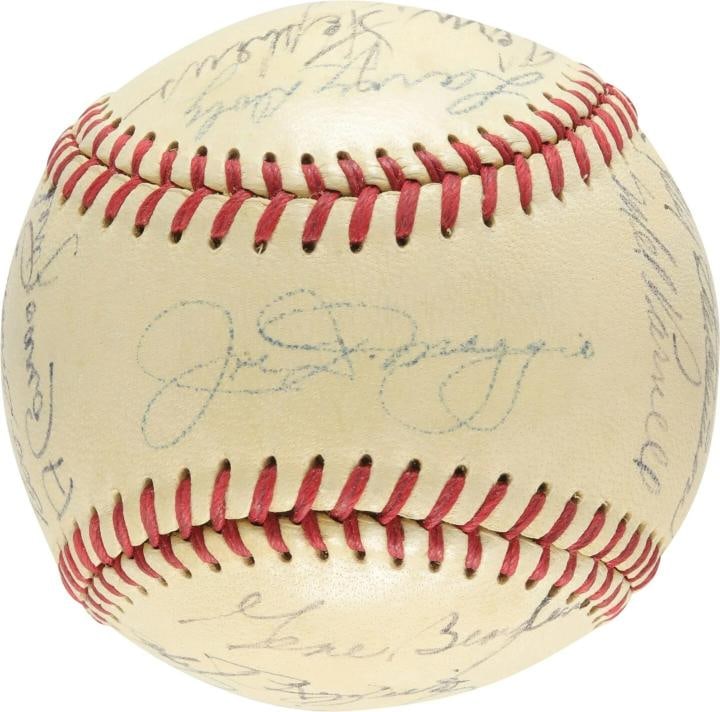 Joe Dimaggio Ted Williams 1951 All Star Game Team Signed Baseball PSA DNA COA: 24 signatures, highlighted by Joe DiMaggio across the sweet spot. Official American League (Harridge) ball includes a beautiful Ted Williams signature along with the likes of: George Kell, Larry