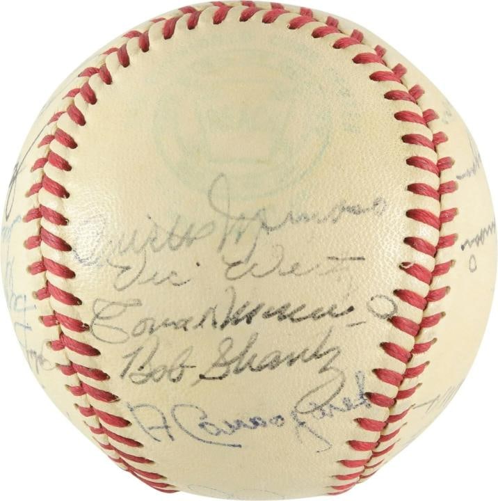 Joe Dimaggio Ted Williams 1951 All Star Game Team Signed Baseball PSA DNA COA - 4
