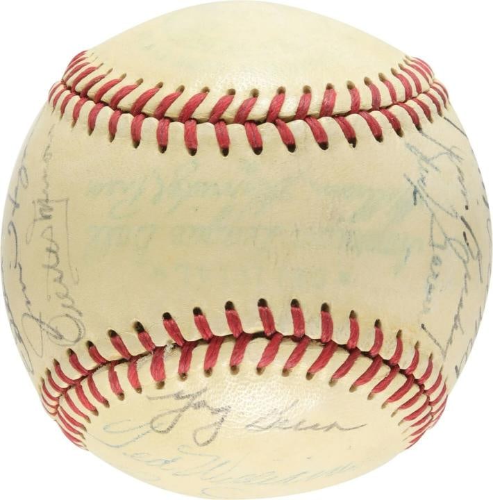 Joe Dimaggio Ted Williams 1951 All Star Game Team Signed Baseball PSA DNA COA - 7