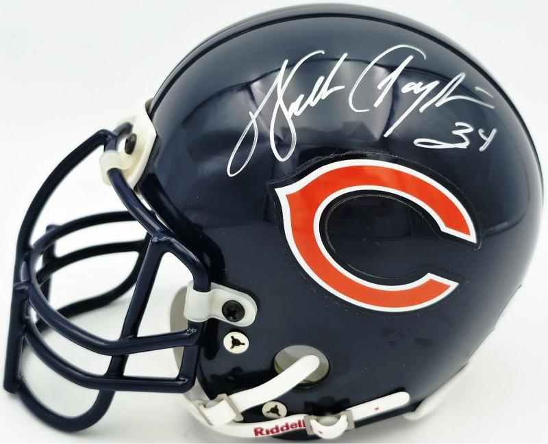 Walter Payton Signed Chicago Bears Blue Riddell Mini Helmet "34" Beckett (1 of 7)