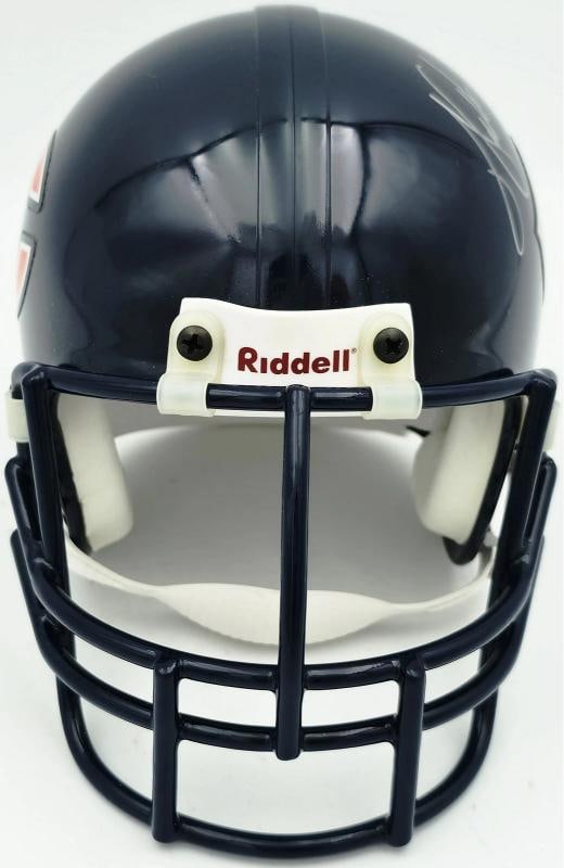Walter Payton Signed Chicago Bears Blue Riddell Mini Helmet "34" Beckett - 3