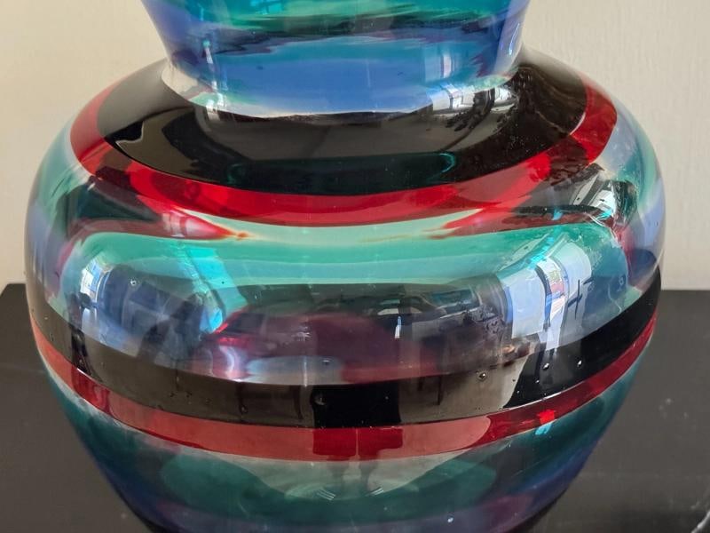Fulvio Bianconi Signed Murano Art Glass Vase~(12"H) - 4