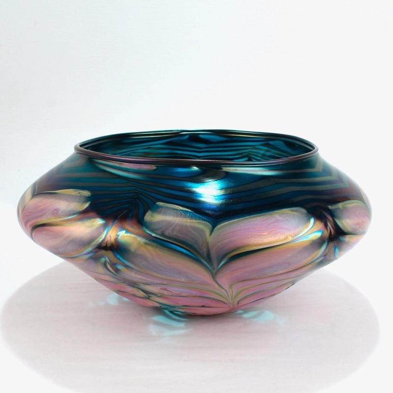 Daniel Lotton Signed Glass Vase~(6"h x 12"D) - 2