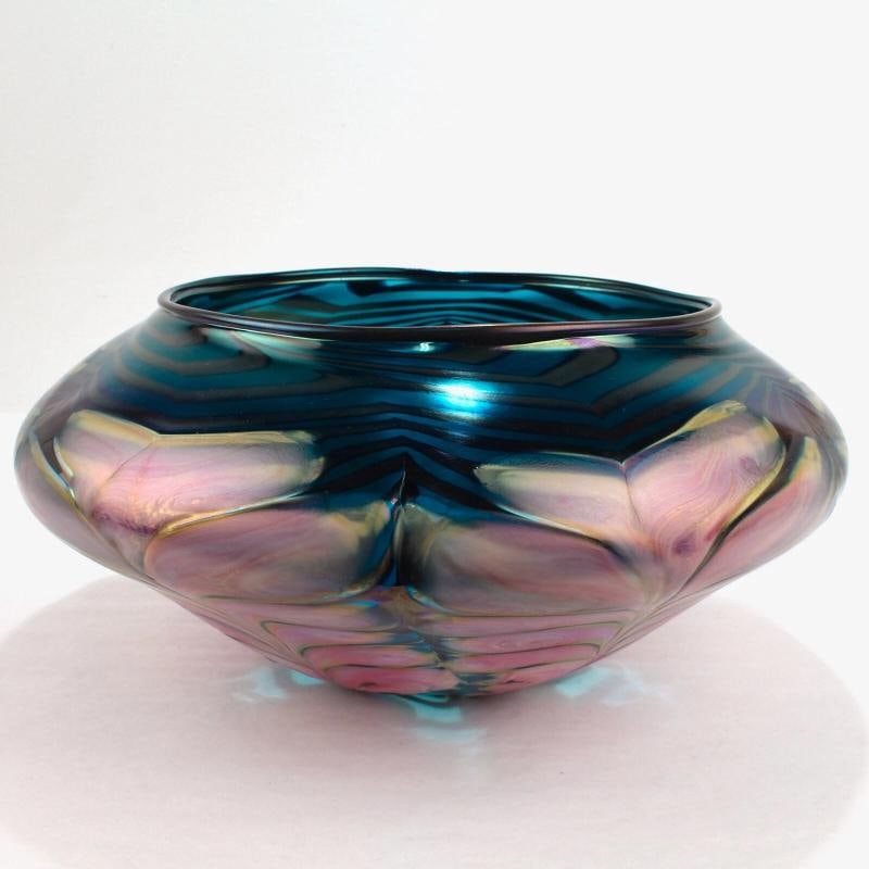 Daniel Lotton Signed Glass Vase~(6"h x 12"D) - 3