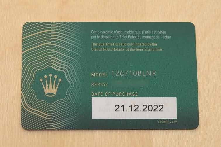 2022 CARD ROLEX GMT MASTER II 126710BLNR 40MM BATMAN BLUE BLACK OYSTER WATCH - 6