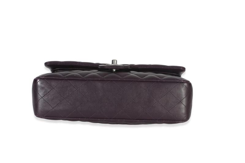 Chanel Purple Quilted Lambskin Medium Classic Double Flap Bag - 10