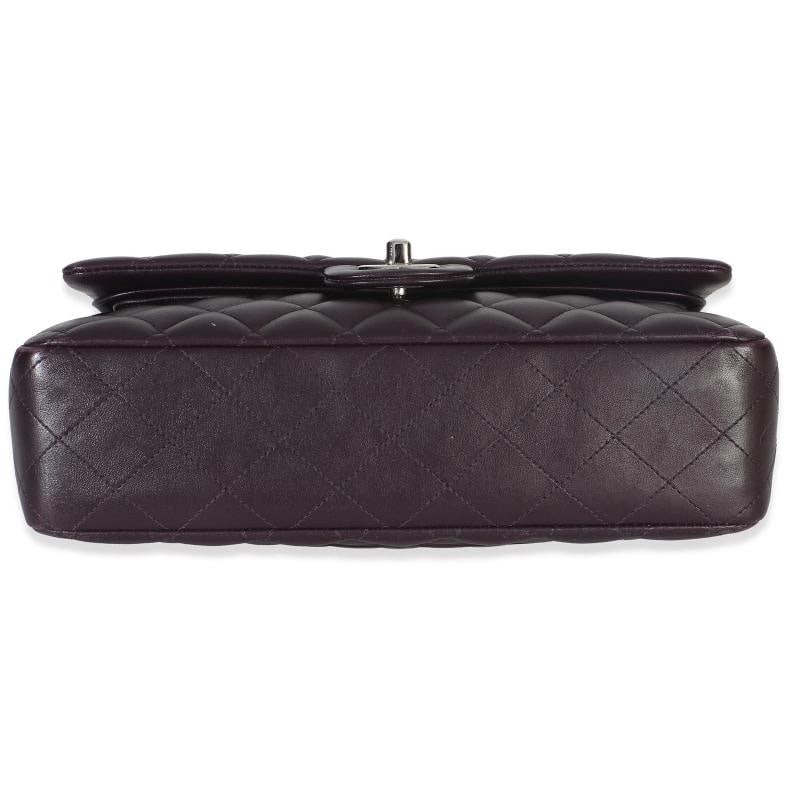 Chanel Purple Quilted Lambskin Medium Classic Double Flap Bag - 2