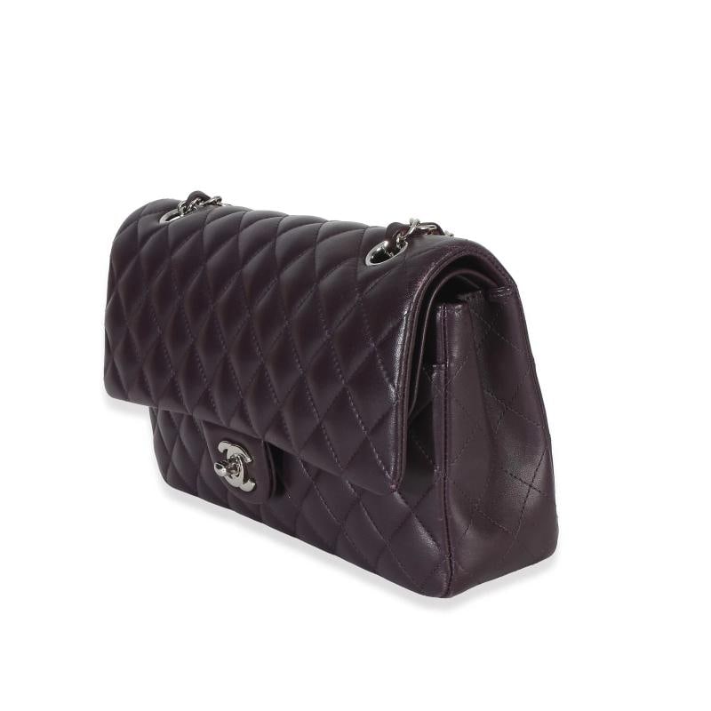 Chanel Purple Quilted Lambskin Medium Classic Double Flap Bag - 4