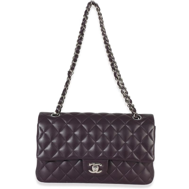 Chanel Purple Quilted Lambskin Medium Classic Double Flap Bag - 7