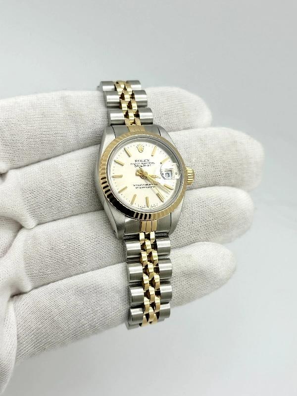 Rolex Datejust Ladies 69173 Silver Dial 18k Gold Stainless Steel Box Paper - 12
