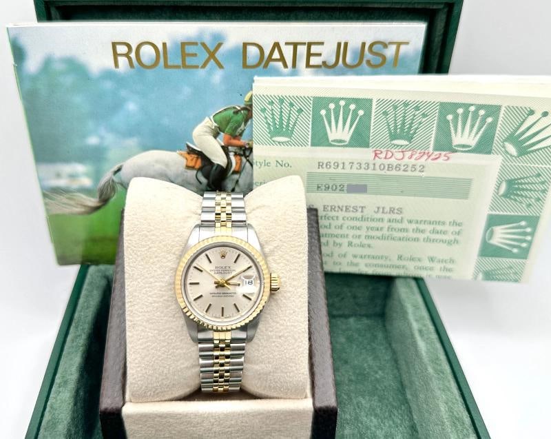 Rolex Datejust Ladies 69173 Silver Dial 18k Gold Stainless Steel Box Paper - 2