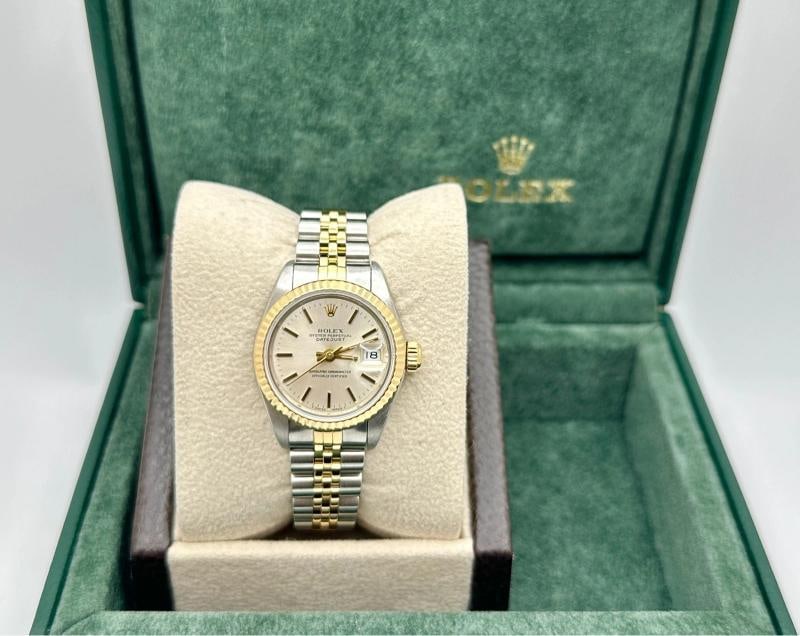 Rolex Datejust Ladies 69173 Silver Dial 18k Gold Stainless Steel Box Paper - 3
