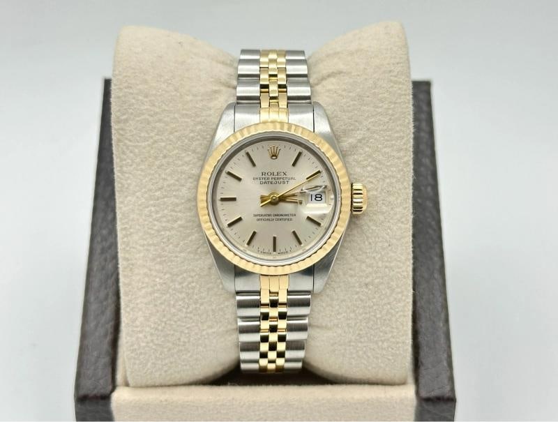 Rolex Datejust Ladies 69173 Silver Dial 18k Gold Stainless Steel Box Paper - 4