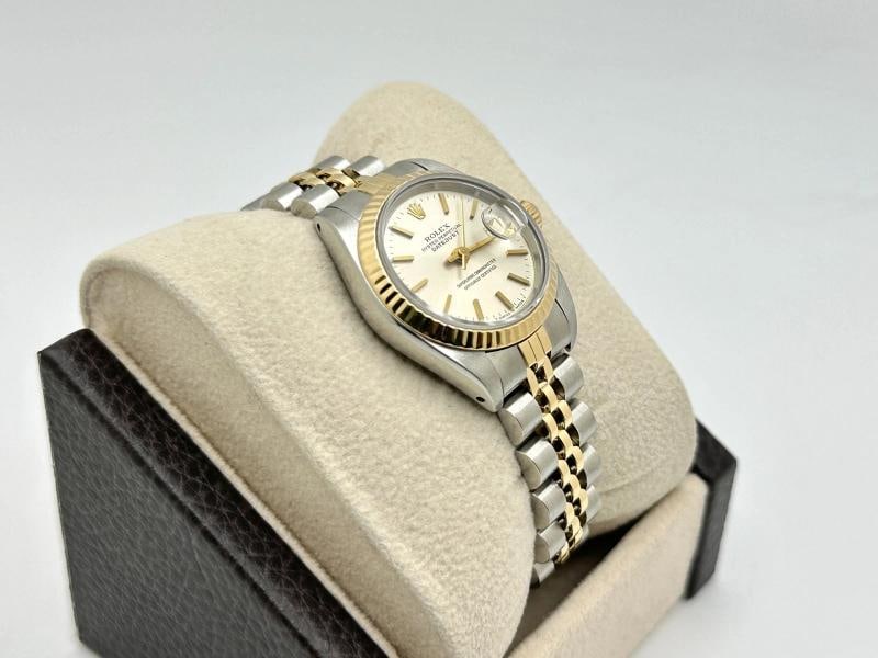 Rolex Datejust Ladies 69173 Silver Dial 18k Gold Stainless Steel Box Paper - 7
