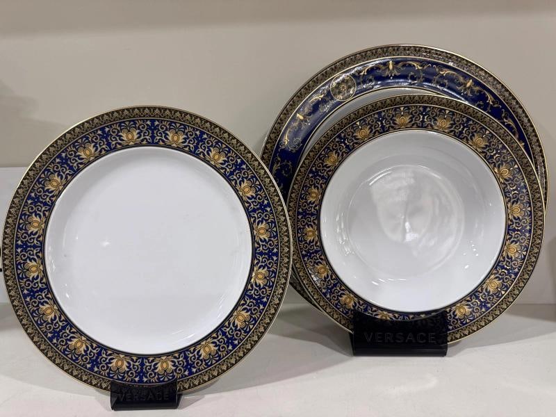 Versace Rosenthal Medusa Blue Set 12 pieces dinner deep & dessert plate (1 of 3)