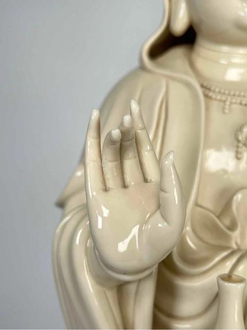 HUGE 29" Antique Chinese Dehua Blanc de Chine Kwan Yin Guanyin Porcelain Statue - 15