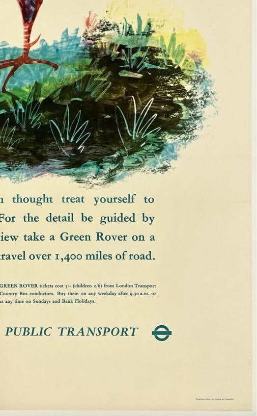 Original Vintage Poster LONDON UNDERGROUND CONTRY WALKS Rail Travel LINEN - 5