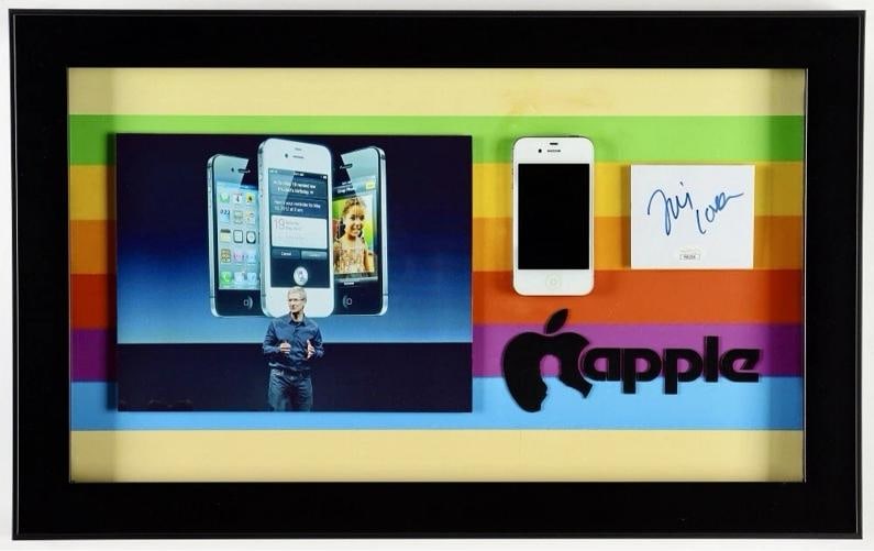 Tim Cook Signed Framed Display JSA COA Apple CEO W/ Real iPhone 4S!: Country of Origin: United States,Industry: Science, Inventor,Signed by: Tim Cook,Signed: Yes,Autograph Authentication: James Spence (JSA),Original/Reproduction: Original