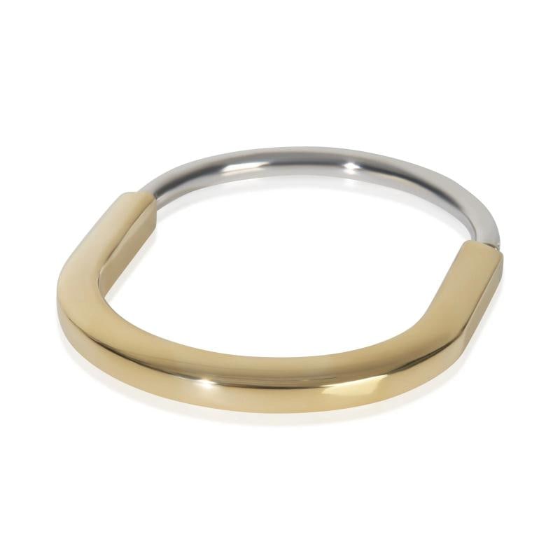 Tiffany & Co. White Gold & Yellow Gold Diamond Lock Bracelet, Size Small - 4