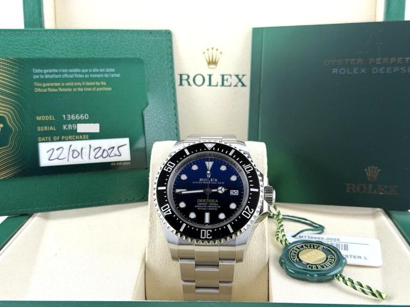 2025 Rolex Sea Dweller Deepsea 136660 James Cameron Blue Dial 44mm Steel BP - 10