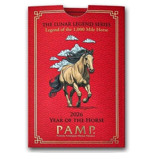 1 oz Gold Bar PAMP 2025 Year of The Horse .9999 Fine Bar In Assay Card - 5