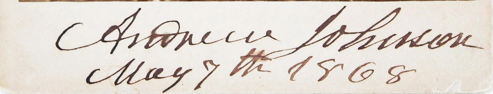 Andrew Johnson "May 7th 1868" Signed Matted 4.25x6.5 Cabinet Photo Auto 9! BAS - 3